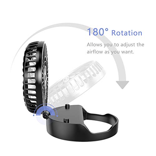 HandFan Necklace Fan Mini Wearable Fans with 2000 mAh Rechargeable Battery 3-9.5 hrs Working Times,3 Speeds Adjustment and for Office Home Outdoor Traveling