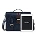 ECOSUSI Men's Briefcase PU Leather Shoulder Satchel Computer Bag with Back Pocket fits 15.6 inch Laptop, Blue