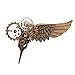 GRACEART Steampunk Plague Bird Wings Gears Brooch Bronze