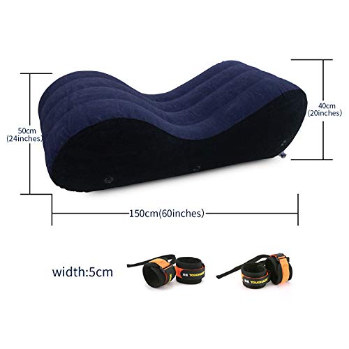 DACHMA Inflatable Sex Position Sofa - Sex Furniture Sex Bed Sofa Pump Handcuffs & Leg Cuffs Yoga Chaise Lounge Relax Chair Chaise Lounge Air Sofa Portable Inflatable Lounger Couples