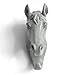 HERNGEE Horse Head Single Wall Hook/Hanger Animal Shaped Coat Hat Hook Heavy Duty, Rustic, Decorative Gift (Grey)