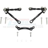 Traxxas Ford GT 4-Tec 2.0 (83056-4) Upgrade Parts Aluminum Front Tie Rods with Stabilizer for C Hub - 3Pc Set Black