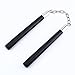 Nunchaku, Rubber Safety Nunchucks Training Martial Arts with Steel Swivel Chain, Black