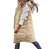 Long Puffer Vest for Women Lightweight Sleeveless