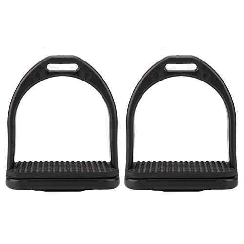 HEEPDD Safety Stirrups for Saddle,1 Pair Black Plastic High Strength Lightweight Reflex 3D Wide Track Horse Stirrup (S)