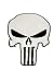 Large Biker Jacket Patch Punisher Skull Patch Iron or Sew on 100% Embroidered White/Black