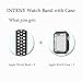 INTENY Compatible for Apple Watch Band 42mm with Case, Soft Silicone Sport Wristband with Apple Watch Screen Protector Compatible for iWatch Apple Watch Series 1,2,3,4, 42mm M/L, Anthracite Black