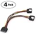 TeamProfitcom SATA Power Splitter Cable, SSD Power Cable HDD Power Cable Hard Drive Power Cable SATA 15 Pin Male to 2xSATA 15 Pin Female Power Y-Splitter Extension Cable (4 Pack)