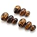 JOVIVI Yoni Eggs - 4pcs Set/ 3 Sizes Gemstones and 1 Massage Stick,Drilled, with Unwaxed String,Made of Natural Tiger Eye Jade for Yoni PC Muscles Massage