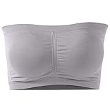 diwollsam Women’s Padded Strapless Bra, Summer Wire-Free Lace Fashion Bandeau Tube Top Sport Everyday Bra,1/2/3 Pack