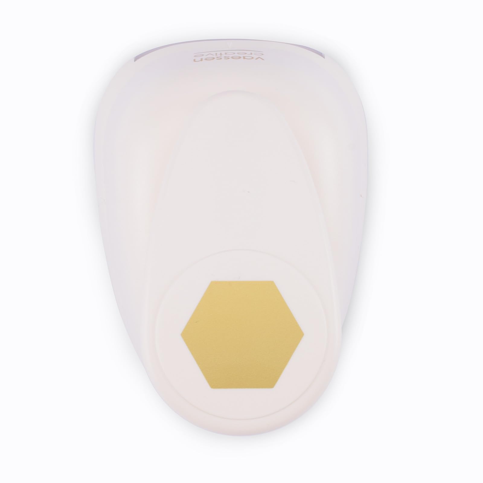 Vaessen Creative Craft Paper Punch - Hexagon - 5,5 x 6,3 cm - Circle Cutter for Crafting and Card Making, White/Pink