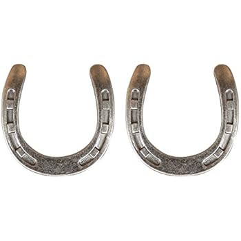 Set Of 2 Western Horseshoe Drawer Pulls Cabinet Knobs Old Silver