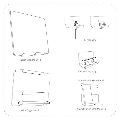 TXesign Adhesive Wall Phone Tablet Holder Mount Stand for Tablet