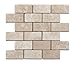 Durango Cream (Paredon) Travertine 2 X 4 Tumbled Brick Mosaic Tile - Sample Piece