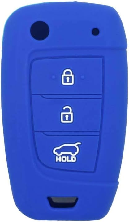 BROVACS Silicone Cover Protector Case Holder Skin Jacket Compatible with HYUNDAI 3 Button Flip Remote Key Fob CV2156 Deep Blue
