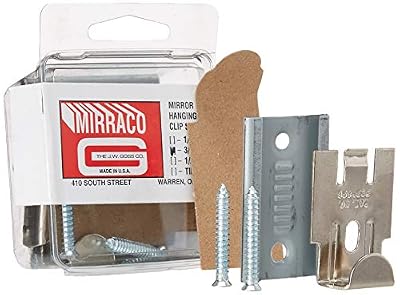 CRL Nickel Plated Adjustable Mirraco Mirror Clip Set for 3/8" Seamed Mirror by CR Laurence