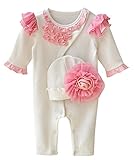 Baby Girls' One Piece Footed Flowers Cotton Pajamas