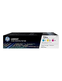 HP 126A (CF341A) 3 cartuchos de tóner LaserJet originales en color cian, magenta y amarillo