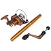 Docooler174; Mini Aluminum Pocket Pen Fishing Rod Pole + Reel (Golden)