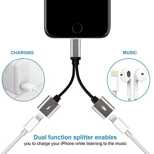image for Ambrrhty Car Charger Headphone Adapter for iPhone X Adapter AUX Audio 