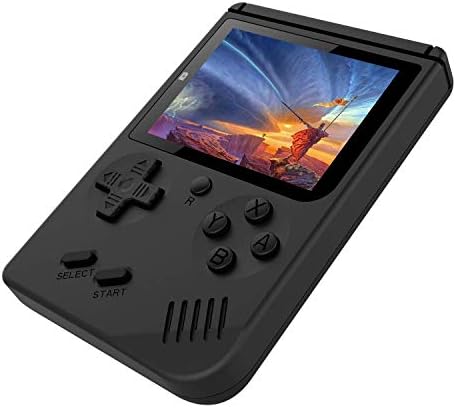 UVUXZLW Handheld Game Console Kids Children Game Console Retro Game Player 3 Inch 168 Games Classic Game Console 1 USB Charge Portable Gaming Player Birthday Gift Children – Black