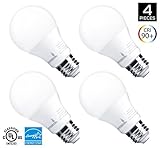 Hyperikon A19 Dimmable LED Light Bulb, 9W (60W Equivalent), ENERGY STAR Qualified, 2700K (Warm White), CRI90+, 800 Lumens, Medium Screw Base (E26), UL-Listed, 4-Pack