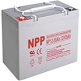 NPP 12V 55 Amp 55Ah Rechargeable AGM SLA Battery With Button Style Terminals
