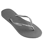 Havaianas Slim Crystal Glamour Grey Steel Women's Flip Flops 39-40