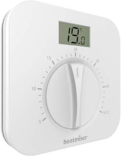 Heatmiser DS1-L v2 Manual Dial Thermostat with Display - Programmable Home