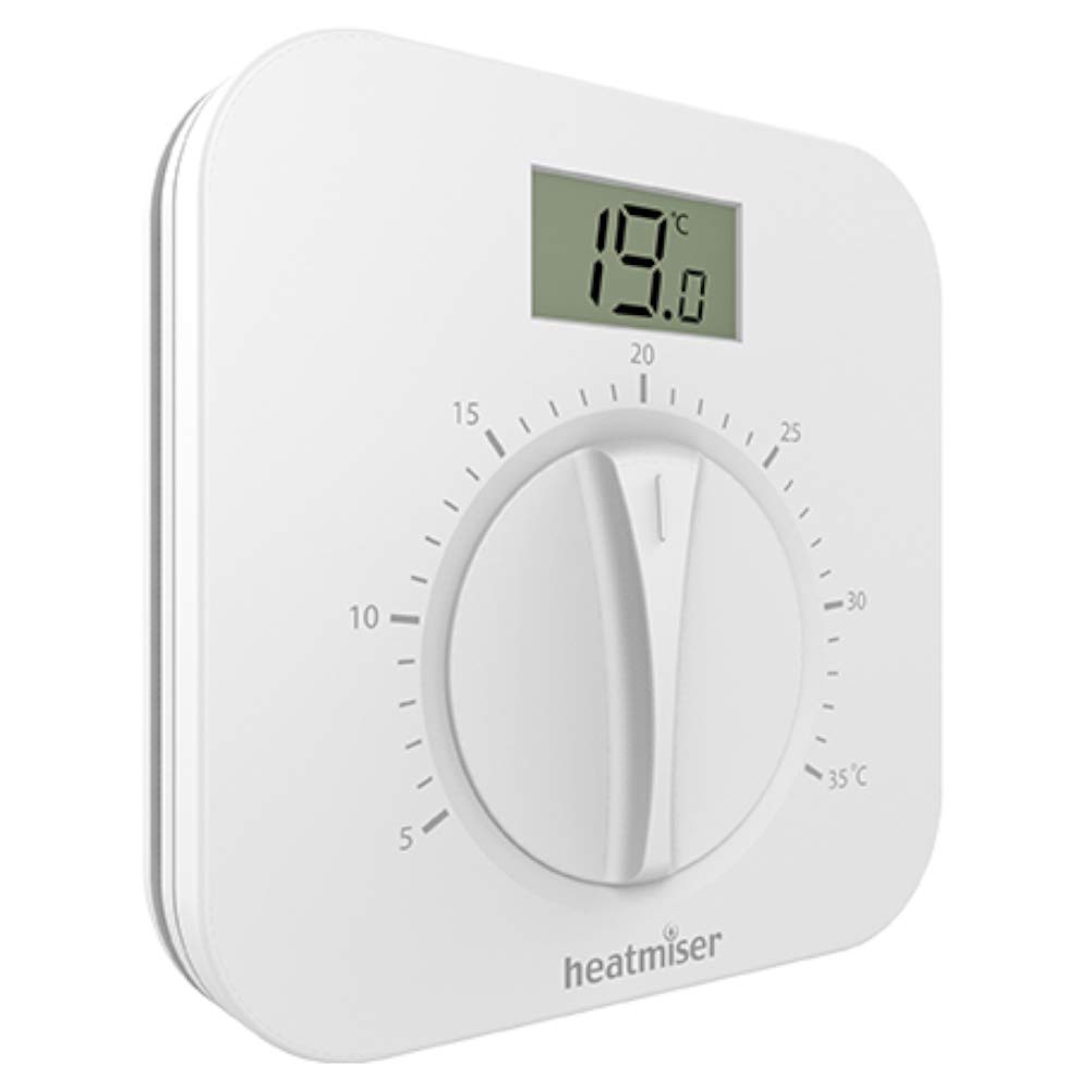 Heatmiser Manual Dial Thermostat with Display - Heatmiser DS1-L v2