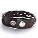 Godyce Brown Genuine Leather Bracelet Braided Wide Cuff Women Men Punk - Button Adjust