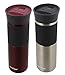 Contigo AUTOSEAL Vacuum Insulated, Stainless Steel Travel Mug, 2 Pack - Keeps Drinks Hot and Cold, Autoseal Button Prevents Spills - No-Slip Comfort Grip - Spiced Wine/ Stainless Steel - 16 Ounces