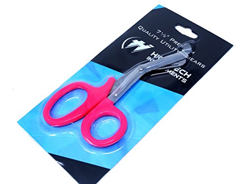 3 PCS ( RED & NEON PINK & TEAL) PARAMEDIC UTILITY BANDAGE TRAUMA EMT EMS SHEARS SCISSORS 7.25 INCH STAINLESS STEEL ( HTI BRAND)