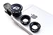 GoStellar Universal 3-in-1 Camera Lens Kit for Smartphones and Tablets - Wide Angle + Macro + Fisheye (Optical Glass/Increased Transparency) - Protective Bag and Clip