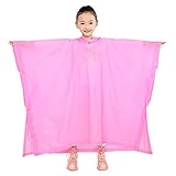 Aircee (TM) Kids Hooded Rain Poncho Raincoat Cover Long Rainwear For Age 5~10 (Pink)