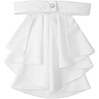 GKYQVE Sophisticated White Detachable Jabot Necktie