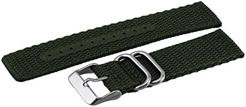 Ballistic NATO 18mm Two Piece Nylon Canvas Military Green Replacement Watch Band