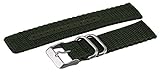 Ballistic NATO 20mm Two Piece Nylon Canvas Military Green Replacement Watch Band