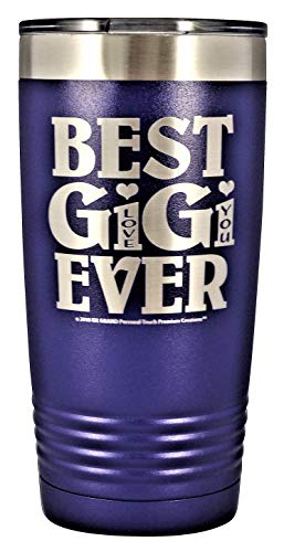 GIFTS FOR GIGI – “BEST GIGI EVER ~ LOVE YOU” GK Grand Engraved Stainless Steel Vacuum Insulated Tumbler Travel Coffee Mug Hot Cold Wine Mothers Day Birthday Christmas (Purple, 20 oz)