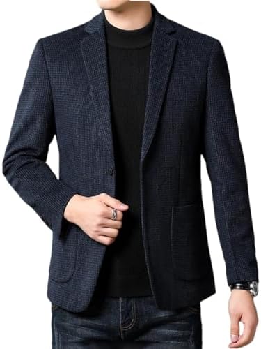 Men's Plaid Suit Blazer Plus Size Fat Men Business Casual Daily