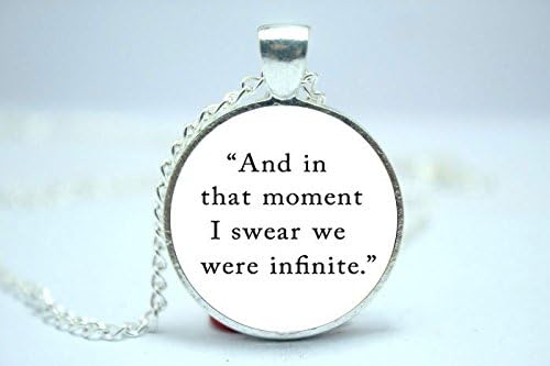 Pretty Lee 2015 Fashion The Perks Of Being A Wallflower 'And In That Moment I Swear We Were Infinite.' Quote Necklace Glass Cabochon Necklace Christmas gift