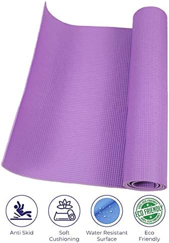 2FONZ Yoga Mat with Carrying Strap Anti Skid Yogamat for Gym Workout and Flooring Exercise Long Size Yoga Mat for Men Women