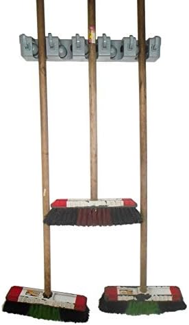 Broom Hanger Organizer for Household Essential Storage - Perfect Tool for Your Kitchen, Garage, Basement &amp; Garden Shed by Dadotool