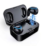 Truly Wireless Earbuds Bluetooth 5.0 Lesoom True Wireless Earbuds in Ear IPX5 Waterproof Sweatproof Noise Cancelling Headphone 15 H Wireless Earphones with Mic for iPhone Samsung Boys Gym Running