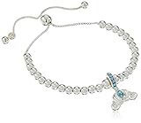 Disney Sterling Silver Cinderella Carriage Beaded Lariat Charm Bracelet
