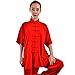 ZooBoo Unisex Cotton Blend Short Sleeves Tai Chi Suit Morning Exercise Uniform Kung Fu Clothing
