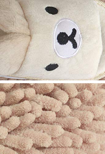 Liitrton 1 Pair Washable Mop Slippers Shoes Microfiber Chenille Reusable Dust Dirt Hair Cleaner for Office House Polishing Cleaning (Pink)