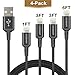 ICSEIO 4Pack 1FT 3FT 3FT 6FT Charging Cable for iPhone Charge Cable Nylon Braided USB Charger Data Sync Cord Compatible with iPhone Xs/XS Max/XR/X Case /8/7/6/5/iPad Case, Black