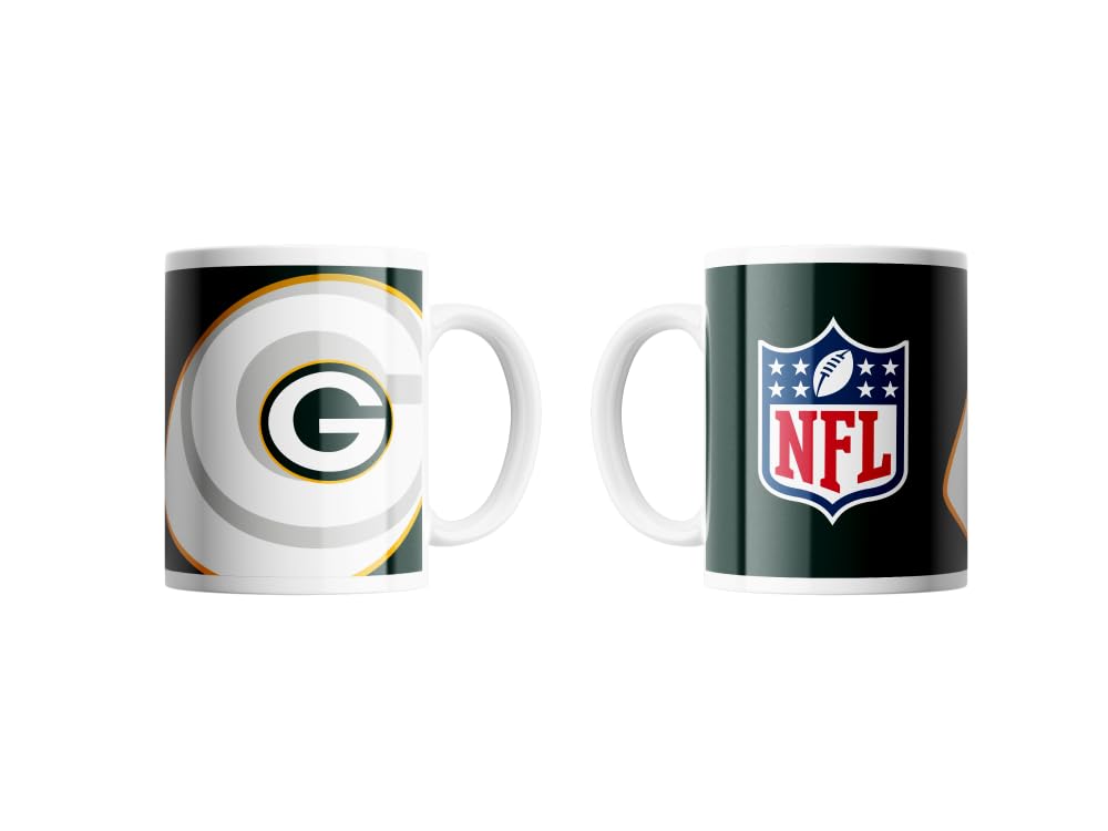 Green Bay Packers NFL Mug Coffee Mug Shadow Logo and Shield 330 ml