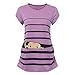 Drindf Tops Woman T-Shirt,Stripe Baby Ruched Side Top, Pregnancy Style Blouse